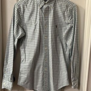 Ralph Lauren Blue and White Checkered Shirt Men’s size small